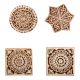 Set of 4 Piece New Mix Wooden Printing Block
